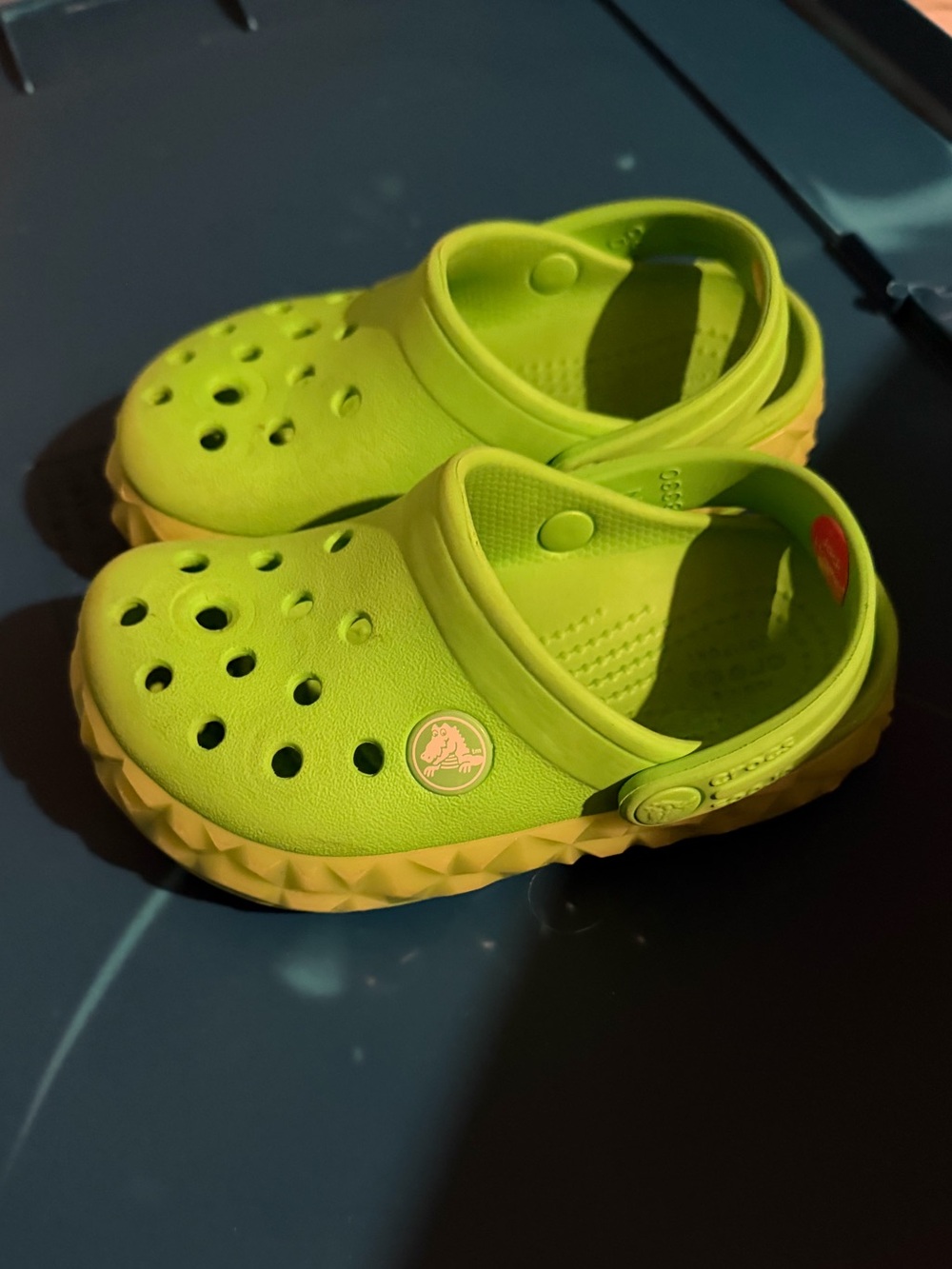 Croc Kids Lime Green Slip-On Clog Shoes